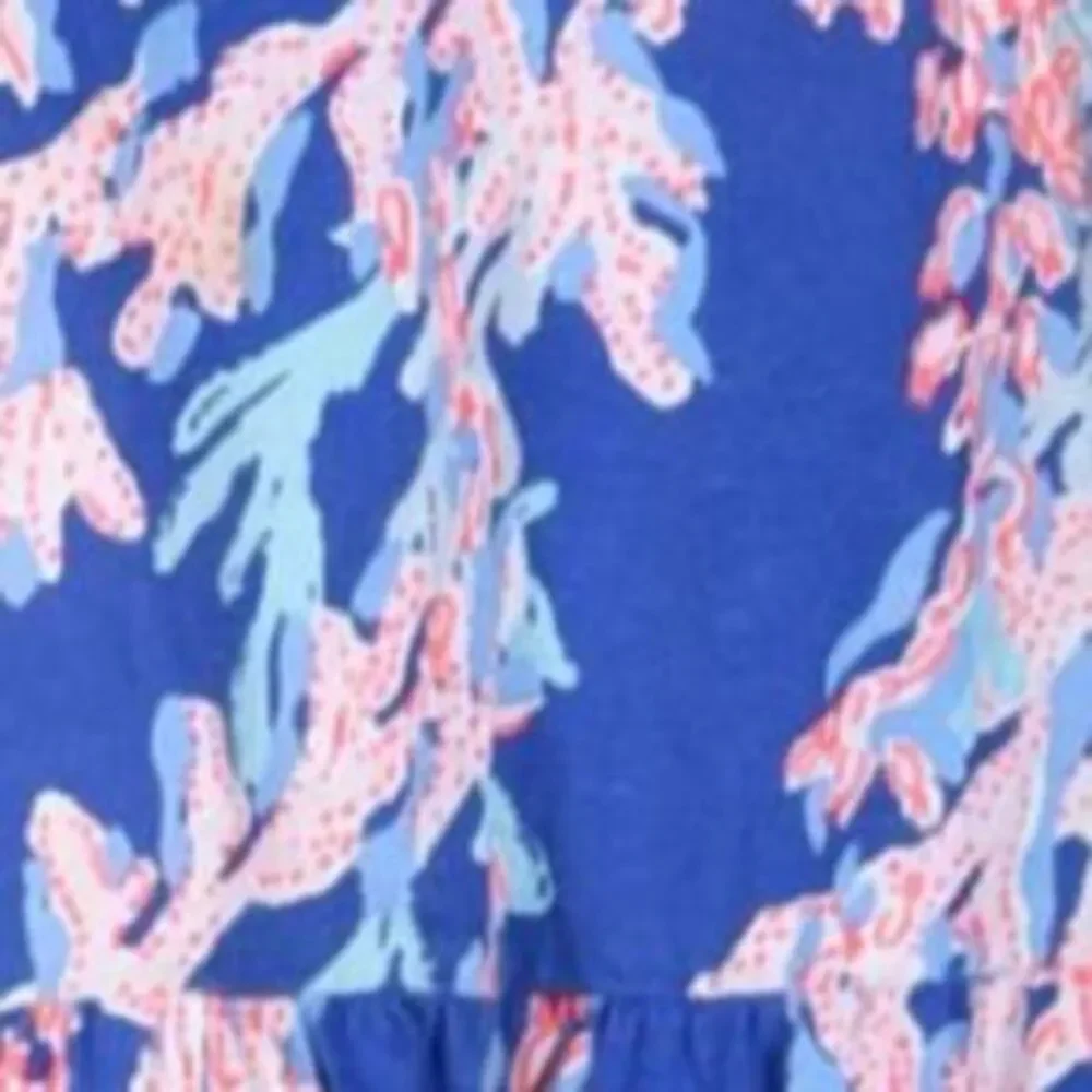 Lilly Pulitzer Girls Tiered Ruffle Skirt V-Neck Knit Sleeveless Dress Size XS - Picture 3 of 3